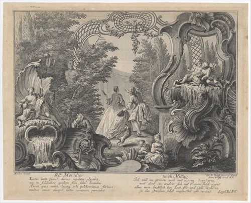 Post Meridies, from the Hours of the Day by Jean Mondon le fils, print, 1736-1745