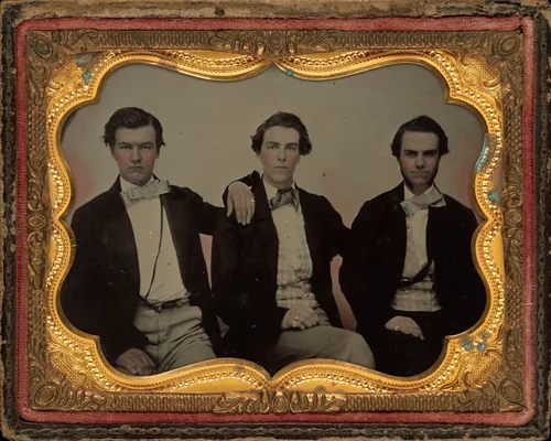 Portrait of Three Young Men by American 19th Century, photograph, 1860-1869