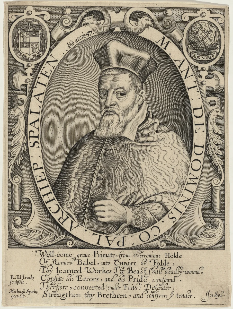 Marc Antonis De Dominis by Renold Elstrack, print, 1571-1625
