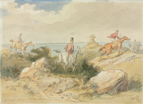 The Pleasures of Hunting by Hablot Knight Browne, drawing, 1833-1882