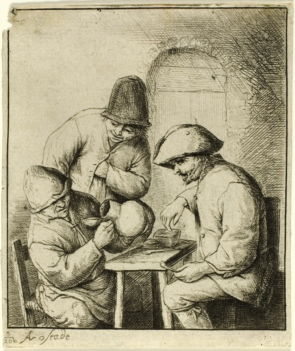 The Empty Jug by Adriaen van Ostade, print, 1648-1658