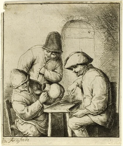 The Empty Jug by Adriaen van Ostade, print, 1648-1658