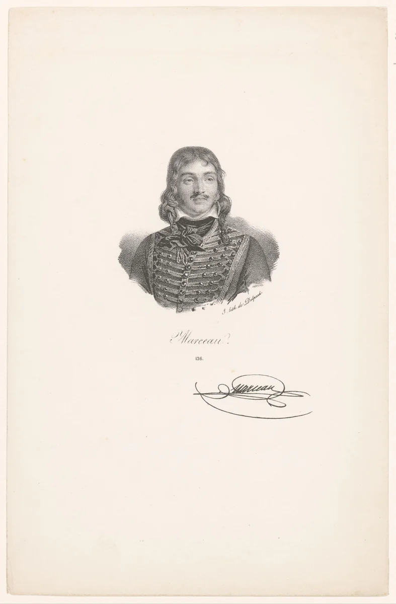 Portret van François Séverin Marceau by anonymous, print, 1818-1842