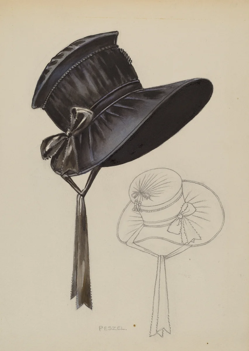 Bonnet by Jean Peszel, index of american design, 1935-1942