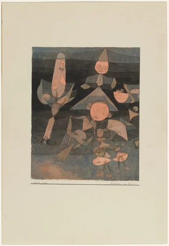 Flowers in the Wind (Blumen im Wind) by Paul Klee, drawing, 1922