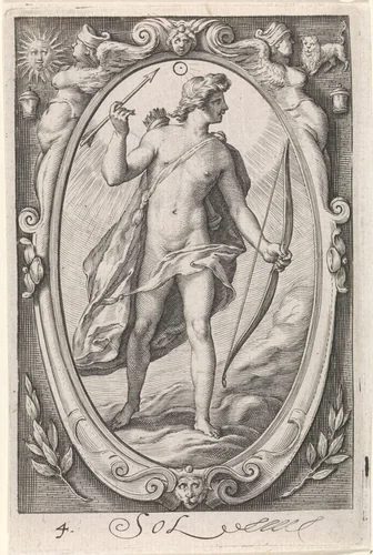 Zon (Apollo) by Jacob Matham, print, 1597