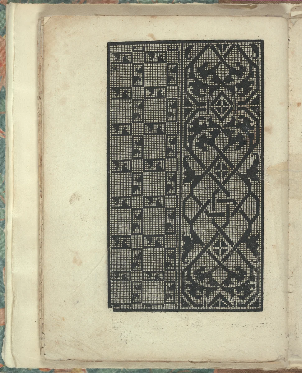 Opera Nova Universali intitulata Corona di racammi, page 33 (verso) by Giovanni Andrea Vavassore, book, 1530