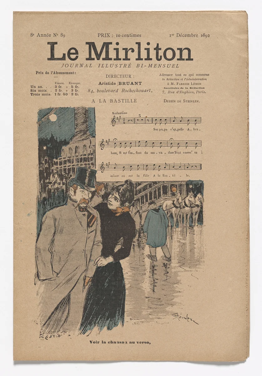Le Mirliton, no. 89 by Théophile-Alexandre Steinlen, periodical, 1892