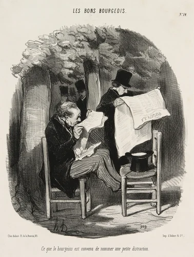This is What a Bourgeois Considers a Small Distraction, plate 14 from Les Bons Bourgeois by Honoré-Victorin Daumier, print, 1846
