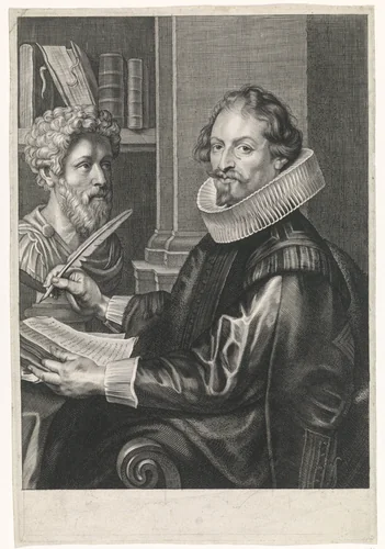 Portret van Jan-Gaspar Gevartius by Paulus Pontius, print, 1616-1657
