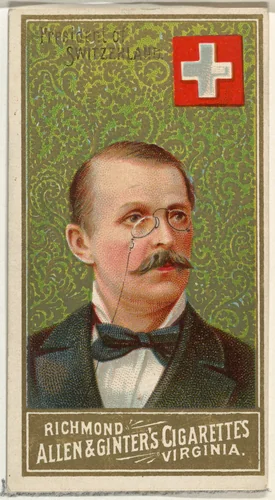 President of Switzerland, from World's Sovereigns series (N34) for Allen & Ginter Cigarettes by Allen & Ginter, print, 1889