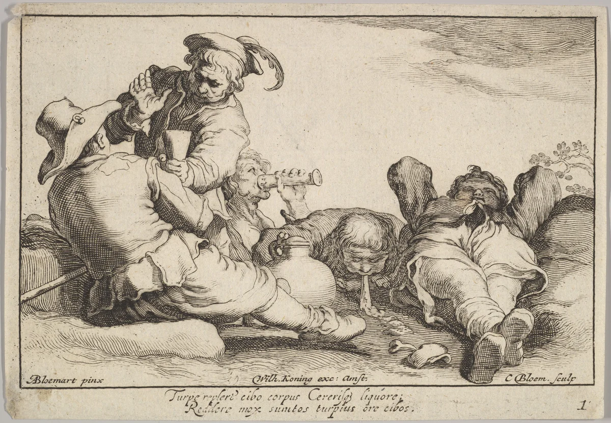 Pleasures of Occupation by Cornelis Bloemaert, print, 1620-1684