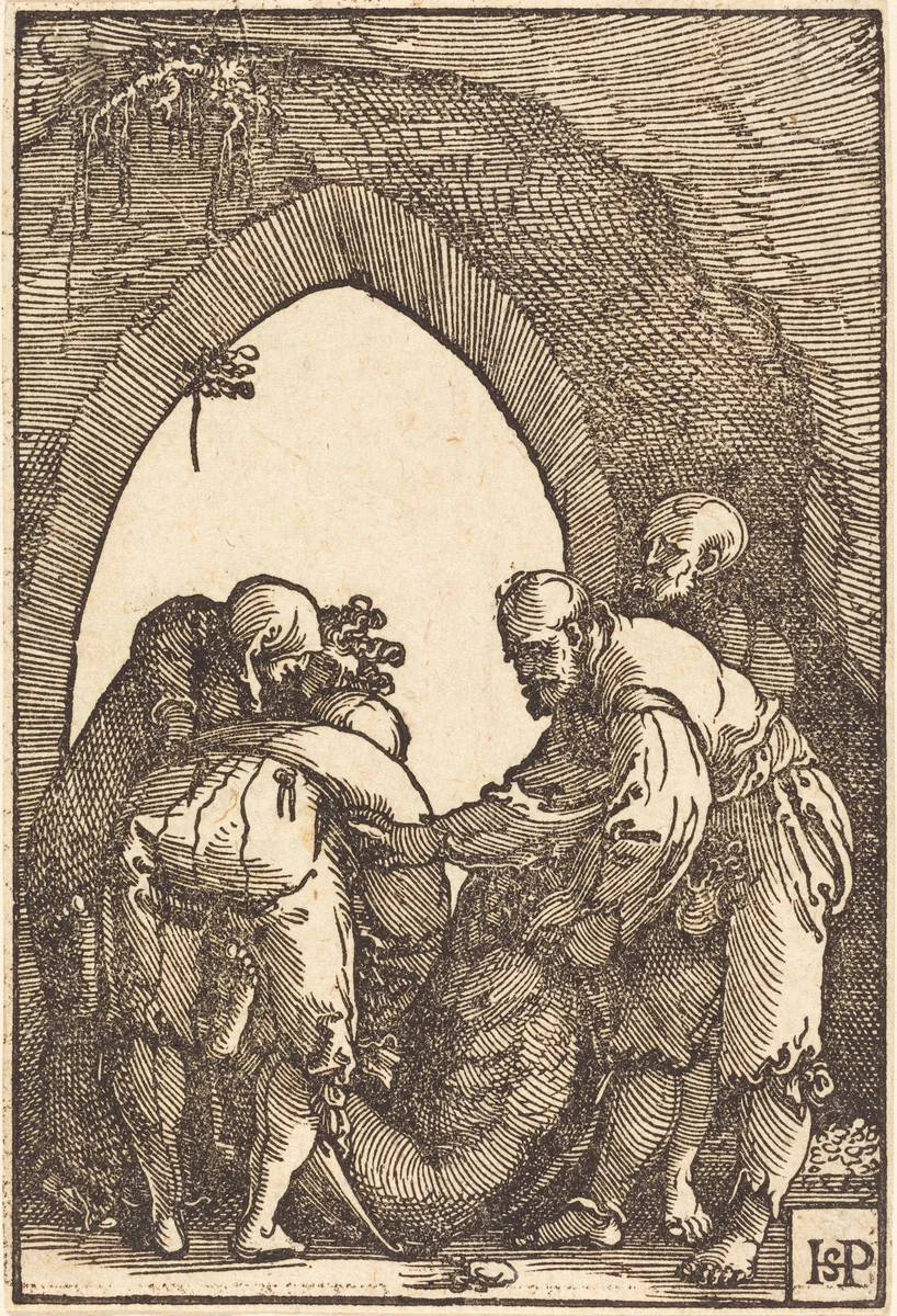 The Entombment by Sebald Beham, print, 1521
