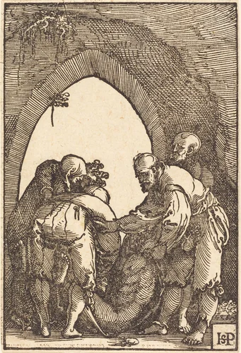 The Entombment by Sebald Beham, print, 1521