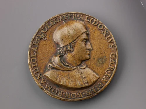 Portrait medal of Cardinal Francesco degli Alidosi (obverse); Jupiter and Signs of the Zodiac (reverse) by Francesco Francia, metalwork, 1505-1510