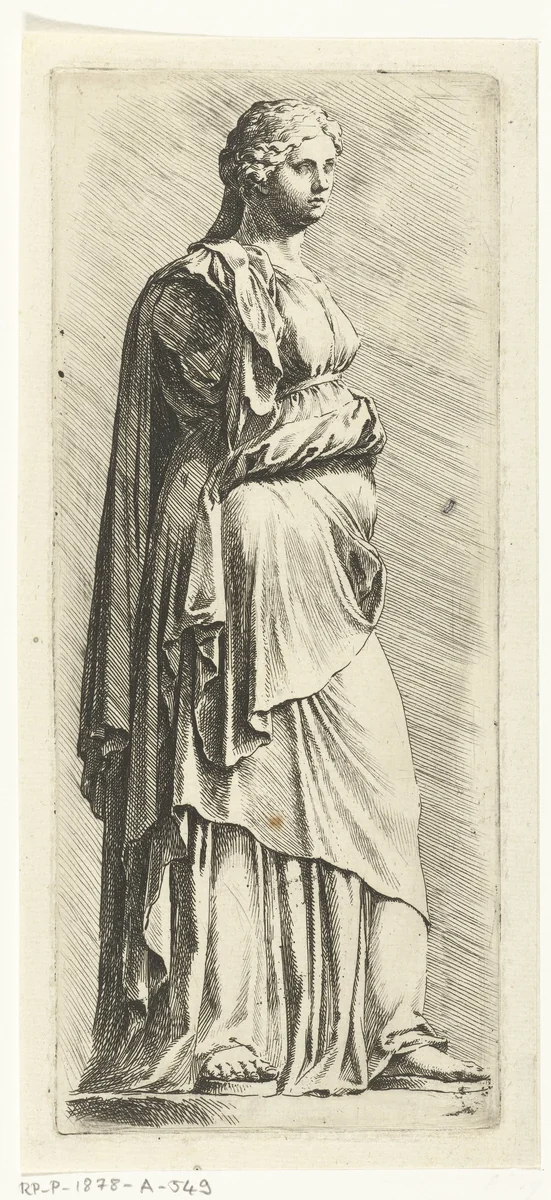 Beeld van een vrouw zonder armen by Jan de Bisschop, print, 1663-1668