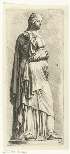 Beeld van een vrouw zonder armen by Jan de Bisschop, print, 1663-1668