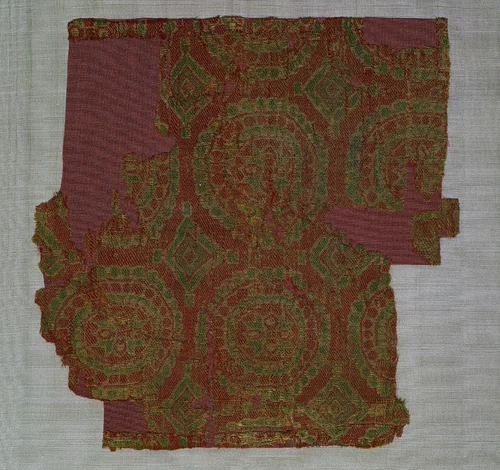 Samite with roundels of rosettes by Unknown, textile, 700-899