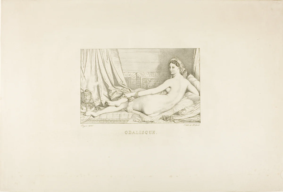 Odalisque by François Delpech, print, 1825