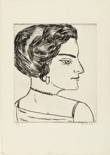 Naila in Profile (Portrait of "Frau H.M.") (Naila im Profil [Bildnis Frau H.M.]) by Max Beckmann, print, 1923