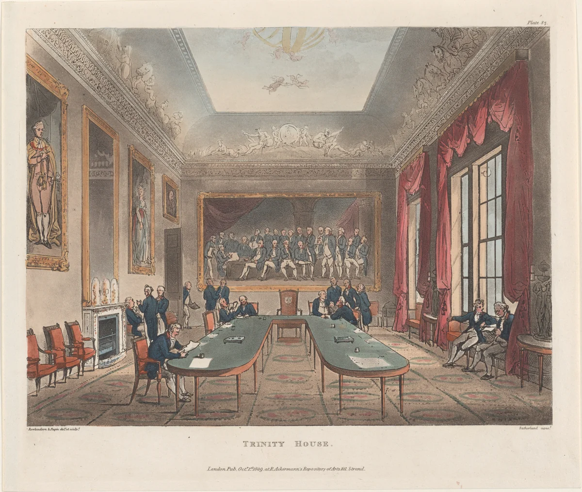 Trinity House by Thomas Rowlandson, print, 1809