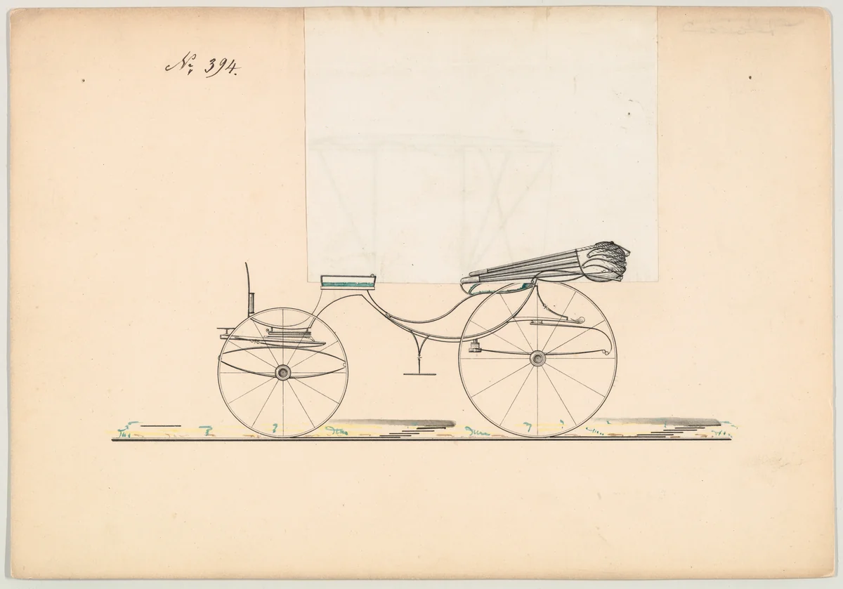 Design for Cabriolet, no. 394 by Brewster & Co., drawing, 1850-1870
