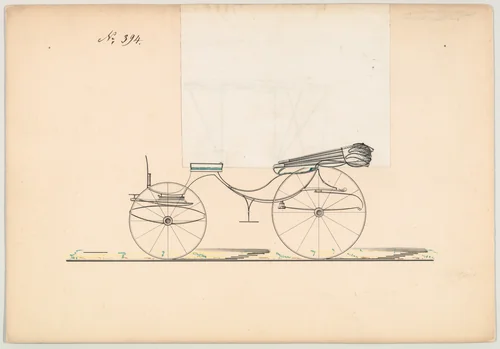 Design for Cabriolet, no. 394 by Brewster & Co., drawing, 1850-1870
