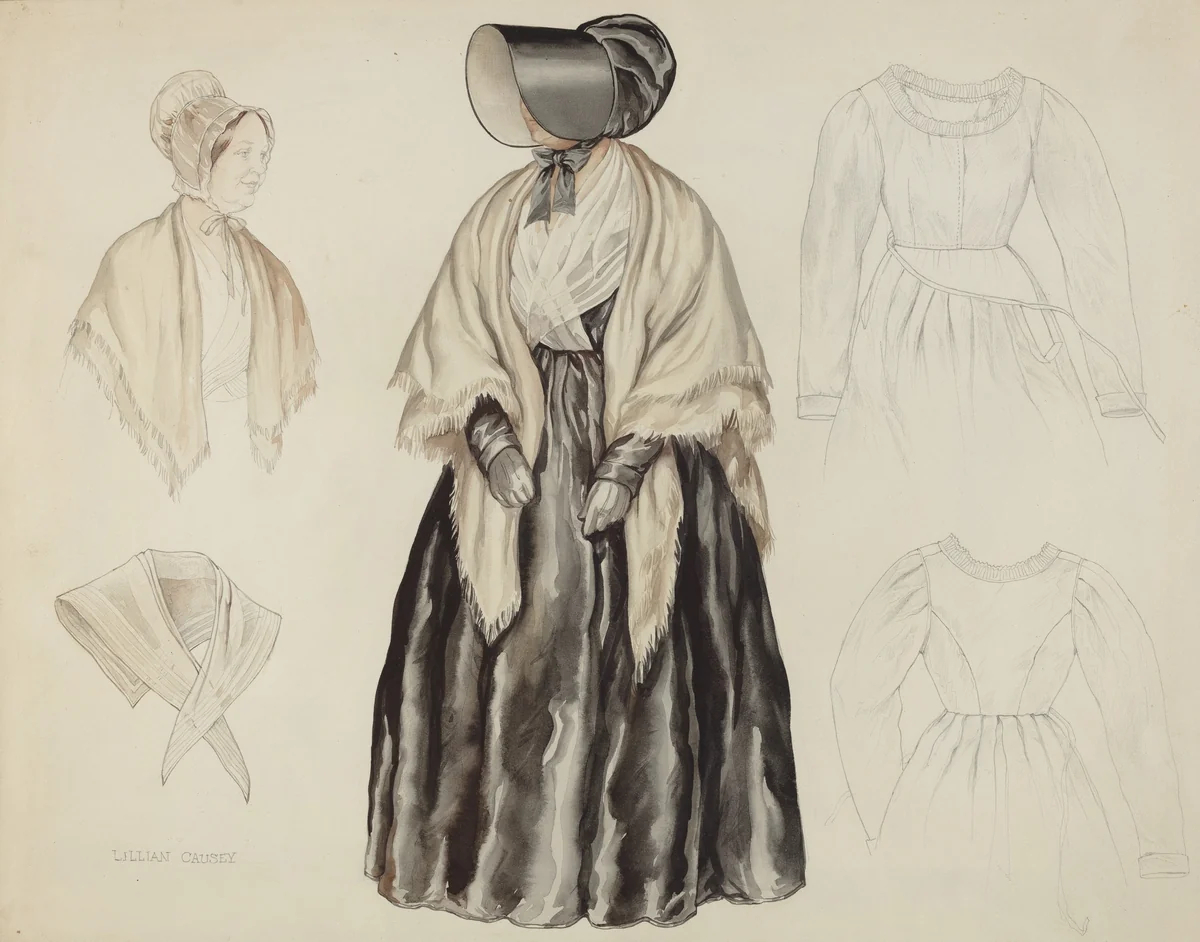 Shaker Dress by Lillian Causey, index of american design, 1935-1942