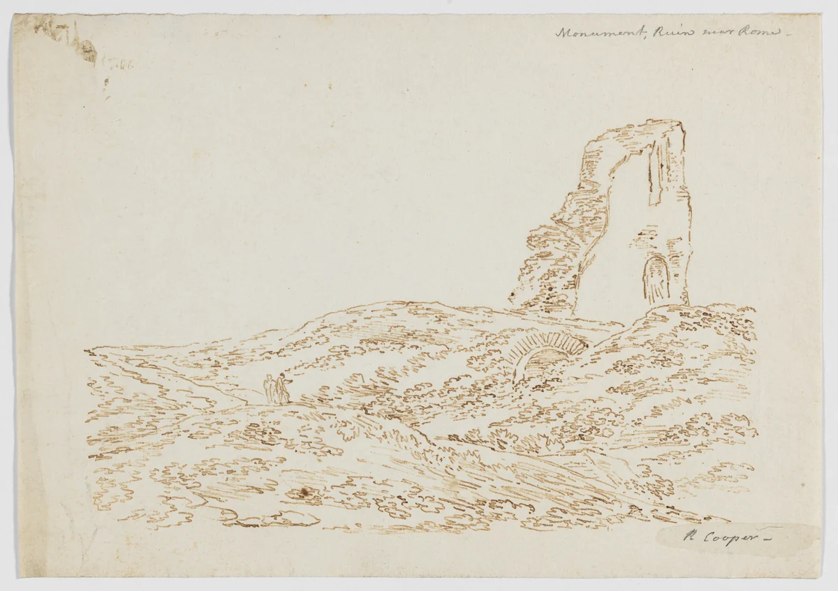 Monument–Ruin, near Rome by Richard Cooper II, drawing, 1775
