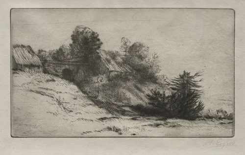 La ferme de Bienheureux (2nd Plate) by Alphonse Legros, print, 1857-1911