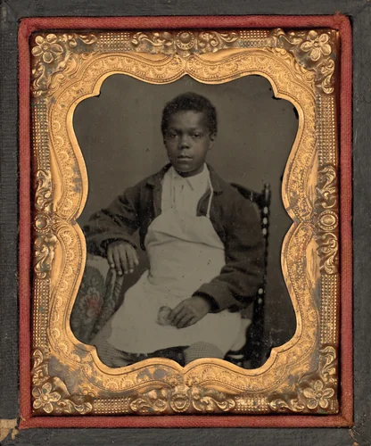 Portrait of a Boy Holding a Clay Pipe by American 19th Century, photograph, 1855-1865