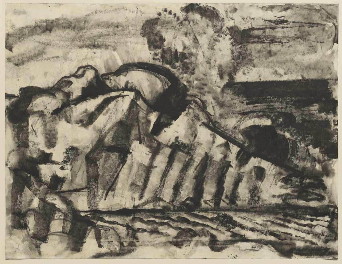 Rocks, Maine Coast by Maurice Sterne, drawing, 1916