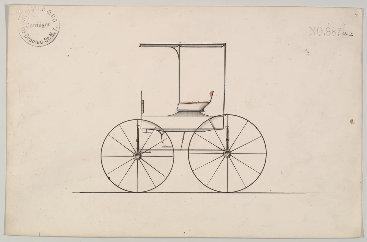 Design for Wagon, no. 887a by Brewster & Co., drawing, 1855-1865