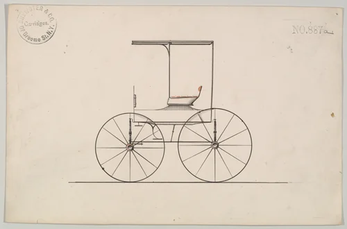 Design for Wagon, no. 887a by Brewster & Co., drawing, 1855-1865