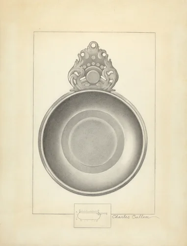 Pewter Porringer by Charles Cullen, index of american design, 1936