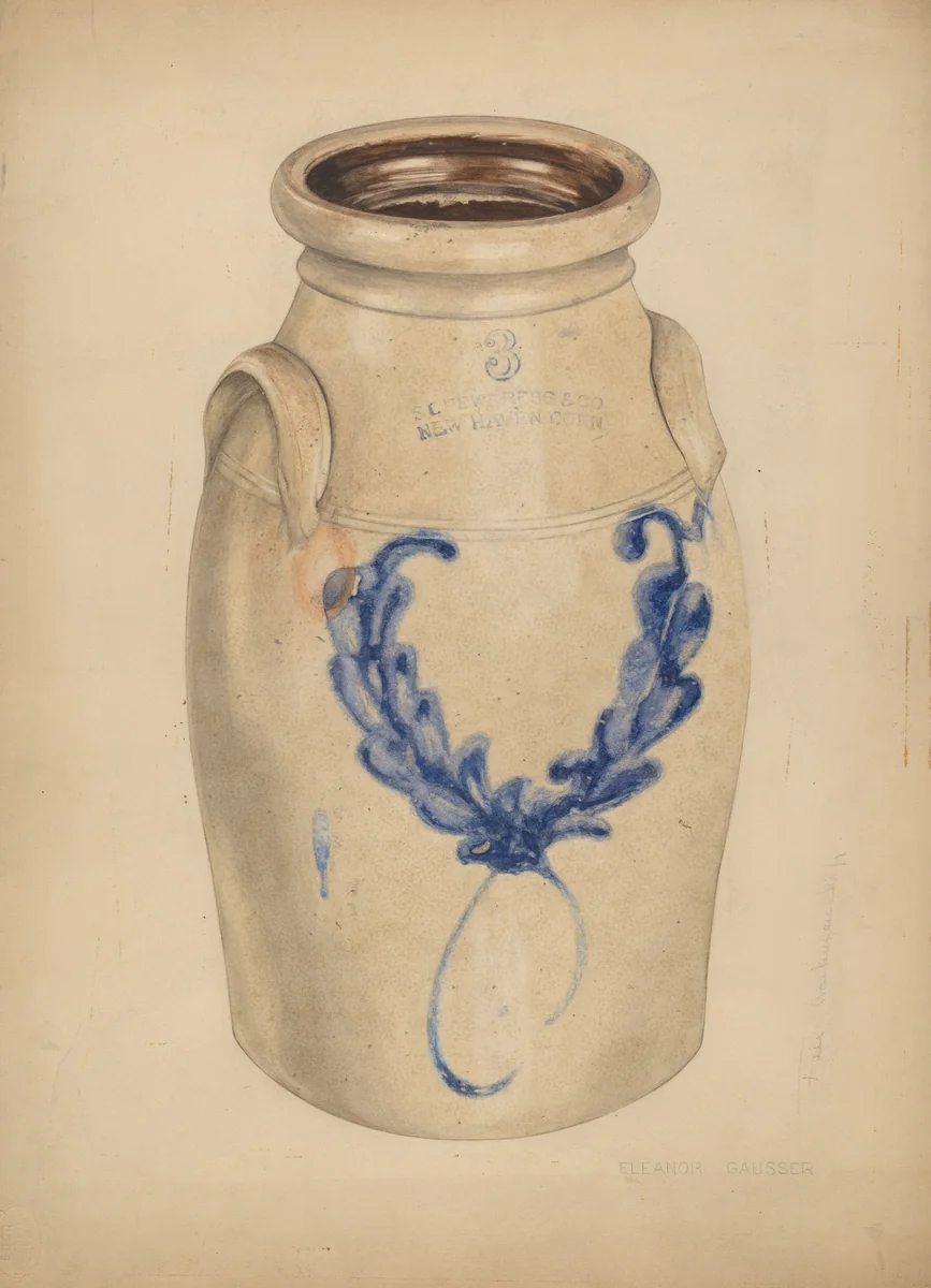 Crock by Eleanor Gausser, index of american design, 1935-1942
