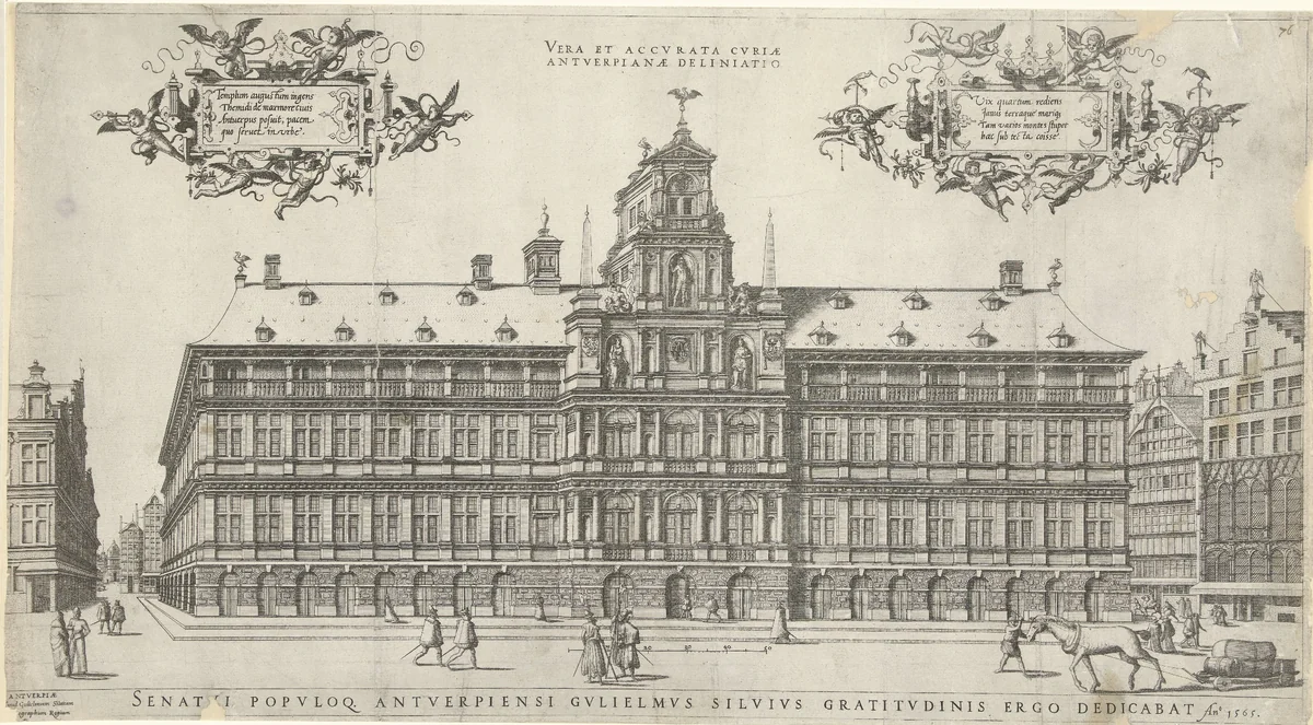 Stadhuis van Antwerpen by Cornelis de Hooghe, print, 1565