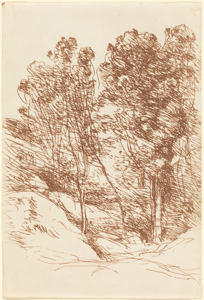 Souvenir of the Sole Valley (Souvenir de la Vallee de la Sole) by Jean-Baptiste-Camille Corot, print, 1871