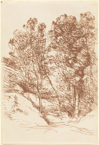 Souvenir of the Sole Valley (Souvenir de la Vallee de la Sole) by Jean-Baptiste-Camille Corot, print, 1871