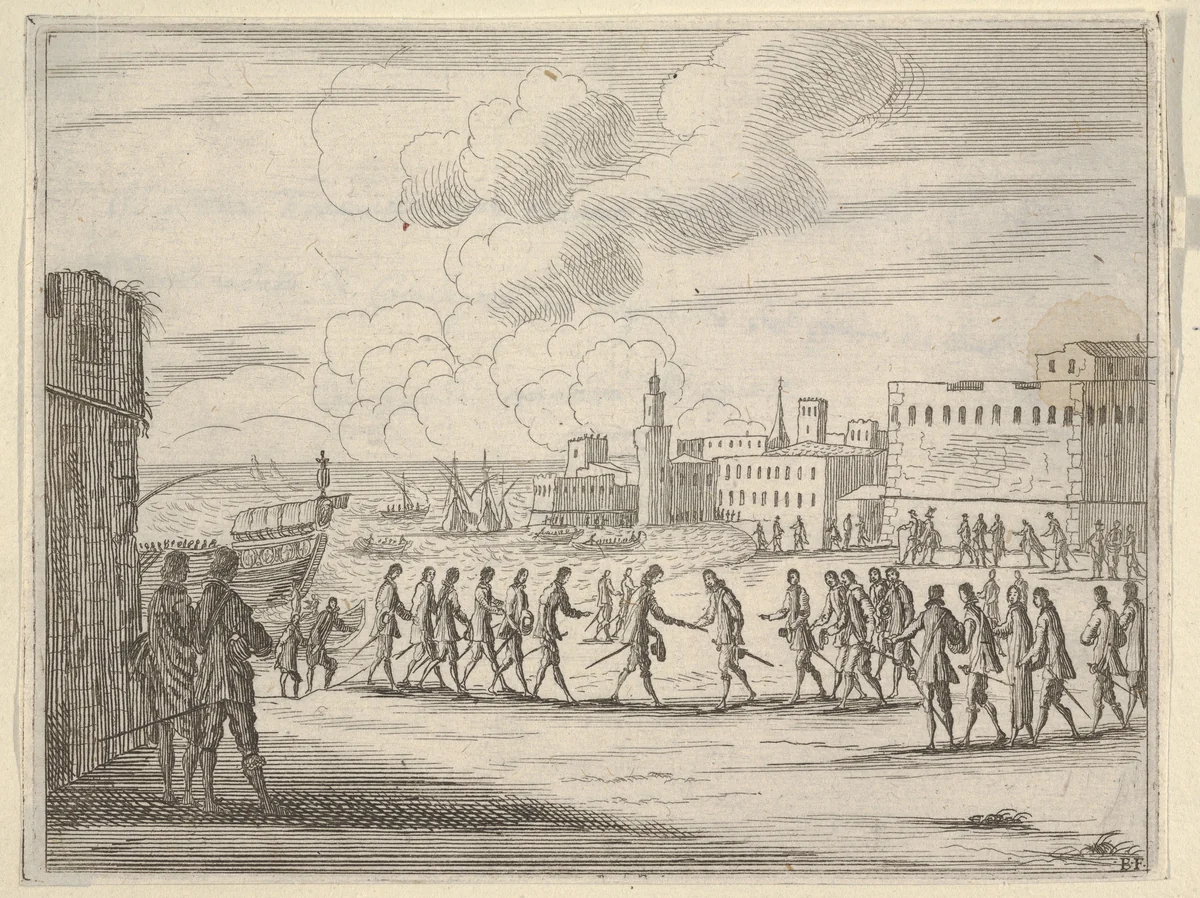 Francesco I d'Este is Named the Deputy of the Catholilc King and is Sent to Catalogna, from "L'Idea di un Principe ed Eroe Cristiano in Francesco I d'Este, di Modena e Reggio Duca VIII [...]" by Bartolomeo Fenice, print, 1659