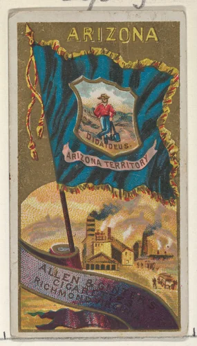 Arizona, from Flags of the States and Territories (N11) for Allen & Ginter Cigarettes Brands by Allen & Ginter, print, 1888