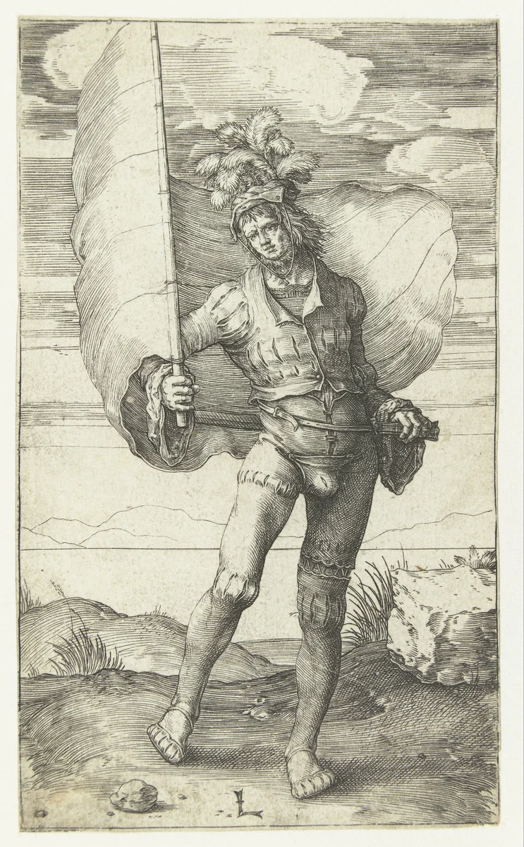 De vaandeldrager by Unknown, print, 1508-1512