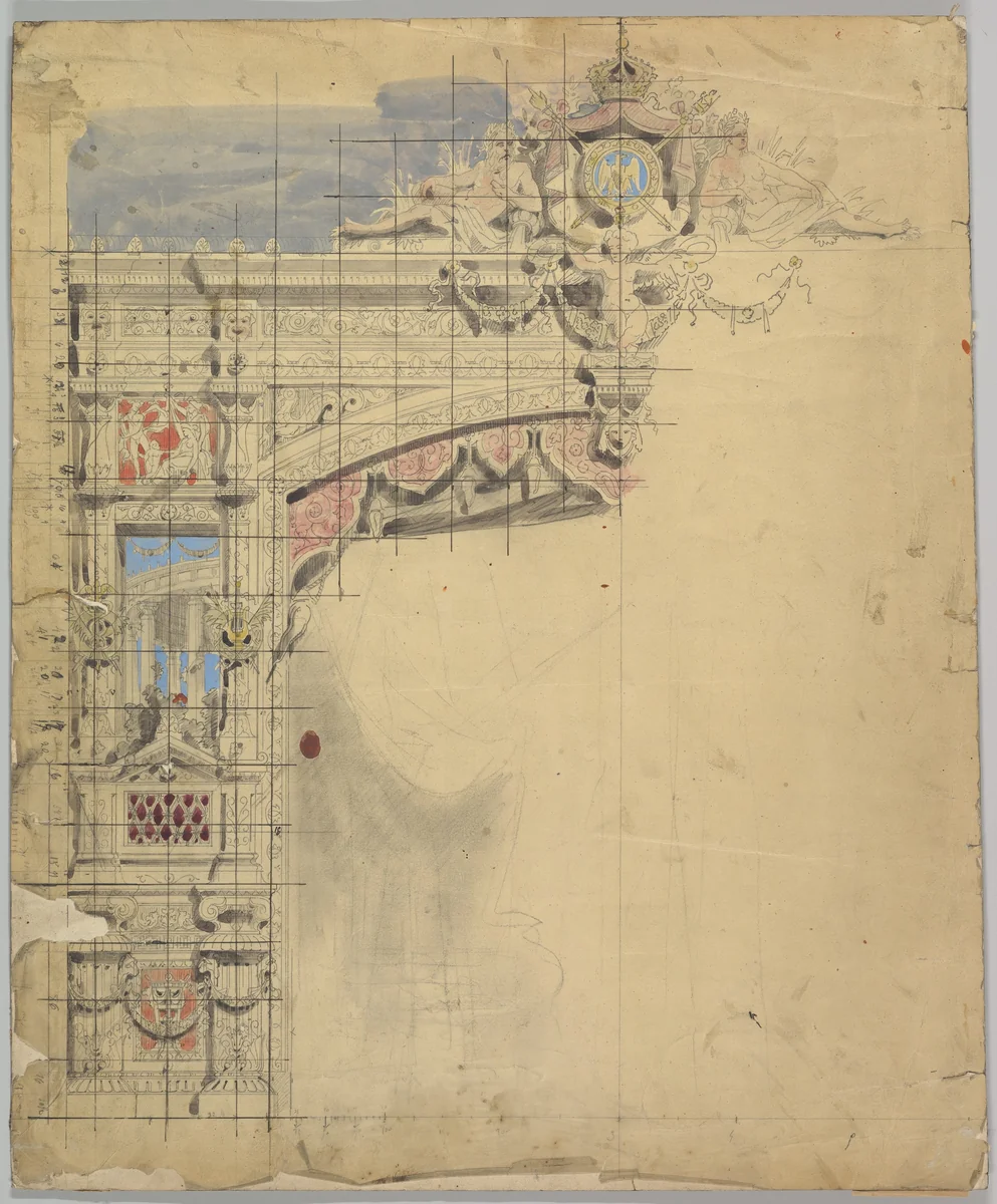 Design for a Stage Set by Eugène Cicéri, drawing, 1830-1890