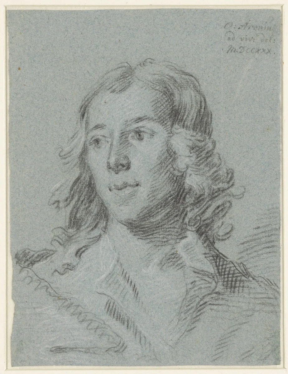 Mansportret: buste, het hoofd driekwart naar links by Olof Arenius, drawing, 1730