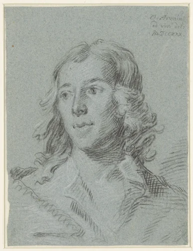 Mansportret: buste, het hoofd driekwart naar links by Olof Arenius, drawing, 1730