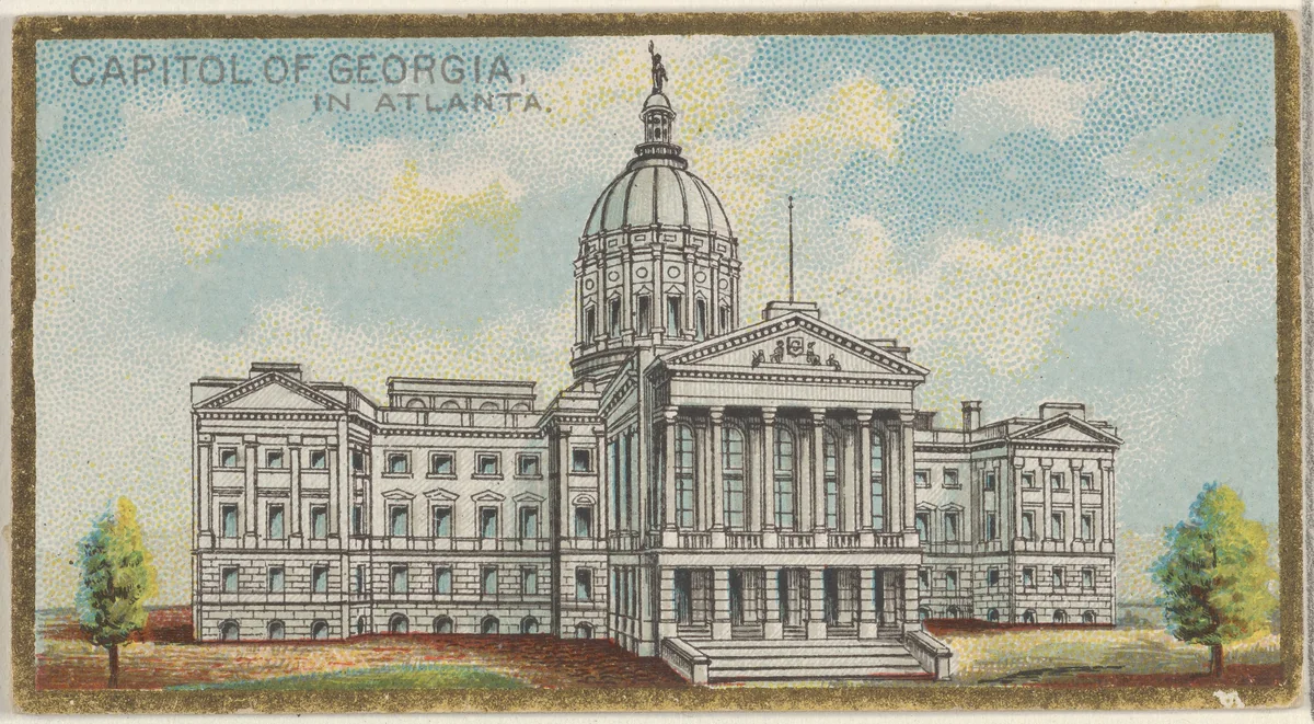 Capitol of Georgia in Atlanta, from the General Government and State Capitol Buildings series (N14) for Allen & Ginter Cigarettes Brands by Allen & Ginter, print, 1889