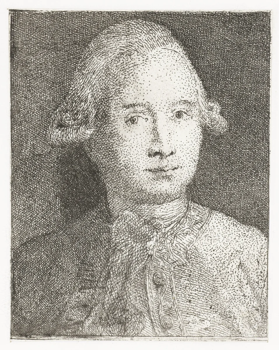 Portret van Giovanni Domenico Tiepolo by Giovanni Domenico Tiepolo, print, 1773-1774