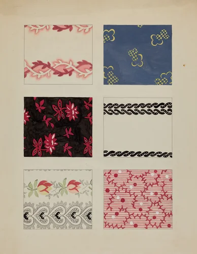 Materials from Quilt by Dorothy Posten, index of american design, 1936