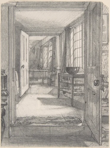 A Cottage Parlour by Sir Francis Seymour Haden, drawing, 1838-1910