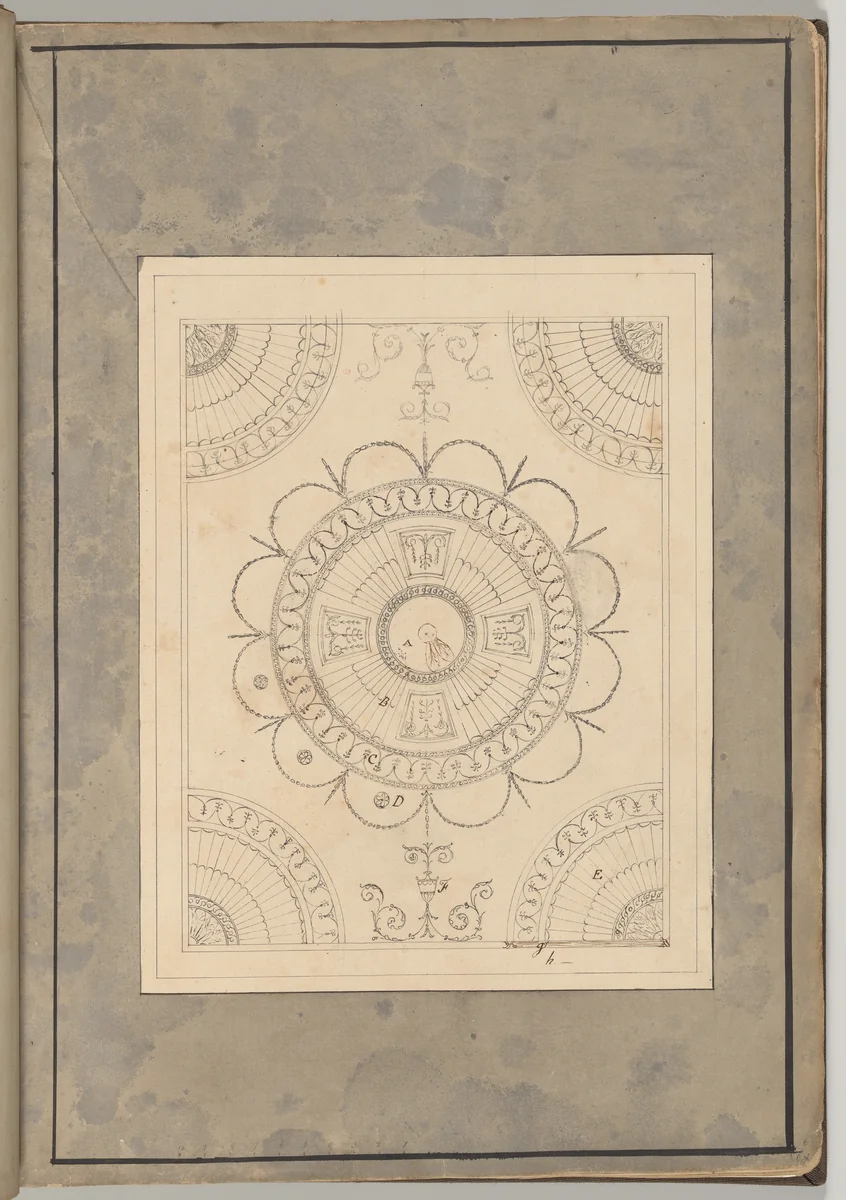 Design for the Ceiling of the Supper Room at Curraghmore, County Waterford, Ireland by James Wyatt, drawing, 1781-1792